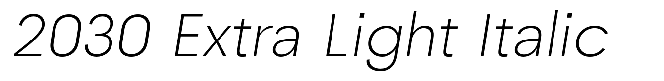 2030 Extra Light Italic